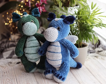 Crochet Dragon Plushie: Handmade Amigurumi Stuffed Animal