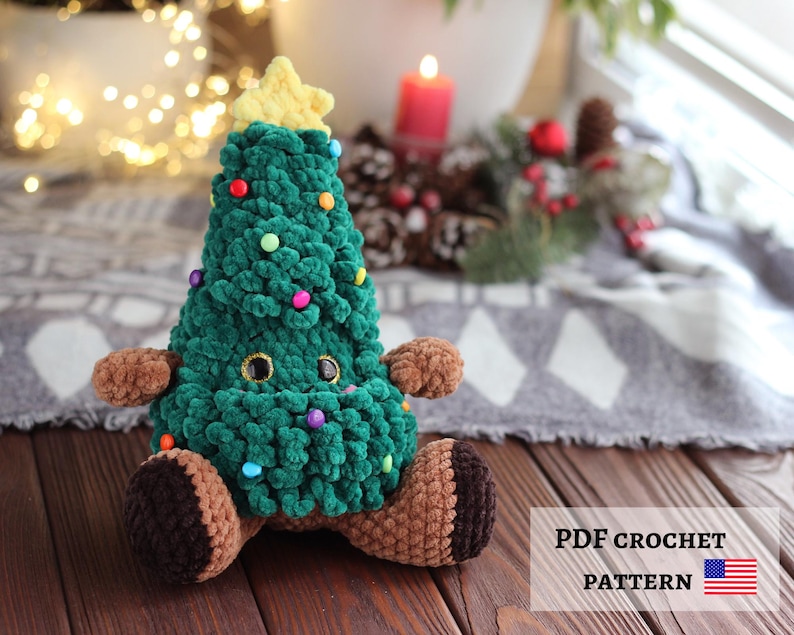 Christmas Tree Crochet Pattern, Amigurumi Xmas Tree PDF Tutorial, Easy Holiday Decor DIY, Crochet Christmas Ornament Pattern