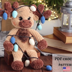Moose crochet pattern, PDF crochet pattern, Amigurum pattern, Plush moose toy