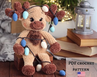 Moose crochet pattern, PDF crochet pattern, Amigurum pattern, Plush moose toy