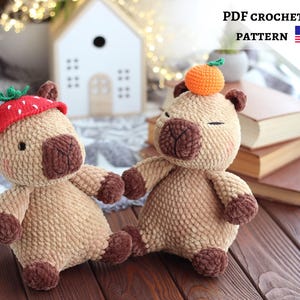 Сapybara crochet pattern, Amigurumi Plush Toy PDF Tutorial, Easy Plush Capybara Crochet Pattern, DIY Animal Toy Instant Download