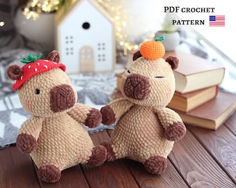 Capybara Crochet Pattern: Plush Amigurumi Toy (PDF-handledning)