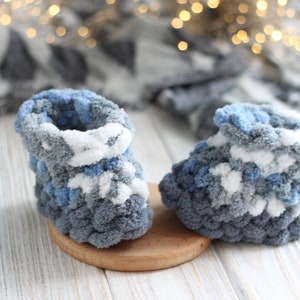 Baby boy booties, newborn gift, baby shower gift, gift for baby boy, crocheted baby booties,