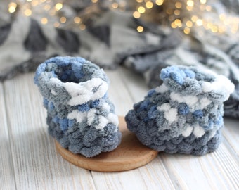 Baby Booties, Neugeborenen Geschenk, Baby-Dusche-Geschenk, Geschenk für Baby Jungen, gehäkelte Baby Booties,