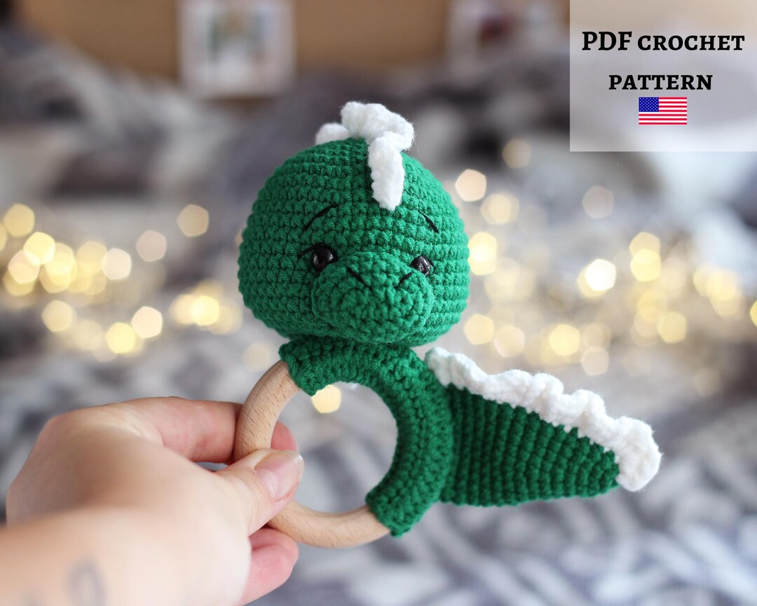 Crochet Dinosaur Rattle Pattern, Crochet Rattle, Amigurumi Dino, DIY ...