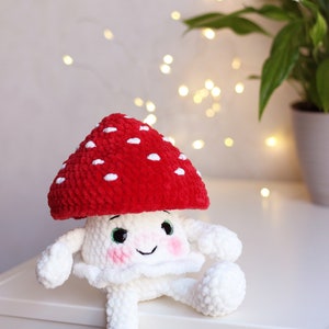 Peluche champignon rouge, jouet champignon phosphorescent, jolie figurine champignon, image 9