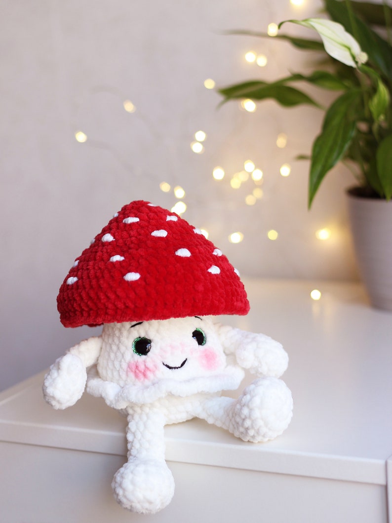 Peluche champignon rouge, jouet champignon phosphorescent, jolie figurine champignon, image 9