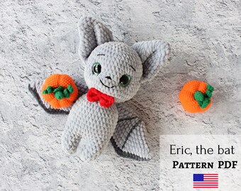 Crochet Bat Pattern PDF Amigurumi Bat Low Sew Easy Crochet Pattern Cute Halloween Bat Beginner Friendly
