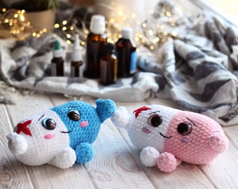 Funny gift for doctor, crochet plush pill, pharmacy graduation gift, doctor graduation gift, funny gift