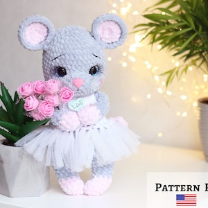 Crochet mouse pattern, Amigurumi mouse, Easy crochet pattern, do it yourself, crochet patterns amigurumi