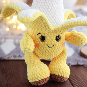 Crochet Plush Banana Pattern PDF – Amigurumi Banana Toy Tutorial – Cute Kawaii Fruit Crochet Pattern – Easy Banana Plushie DIY – Instant Download