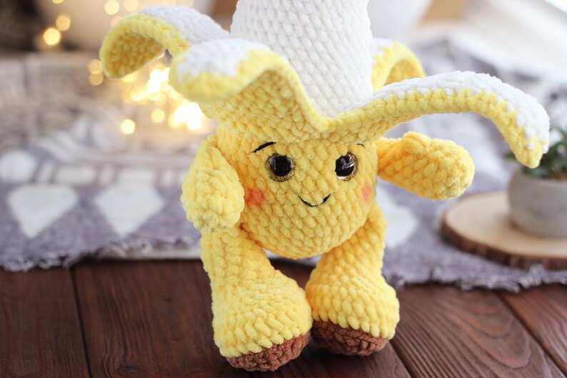 Crochet Plush Banana Pattern PDF – Amigurumi Banana Toy Tutorial – Cute Kawaii Fruit Crochet Pattern – Easy Banana Plushie DIY – Instant Download