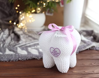 Personalized Dentist Gift Crochet Tooth Plush Custom Dental Office Decor Graduation Gift