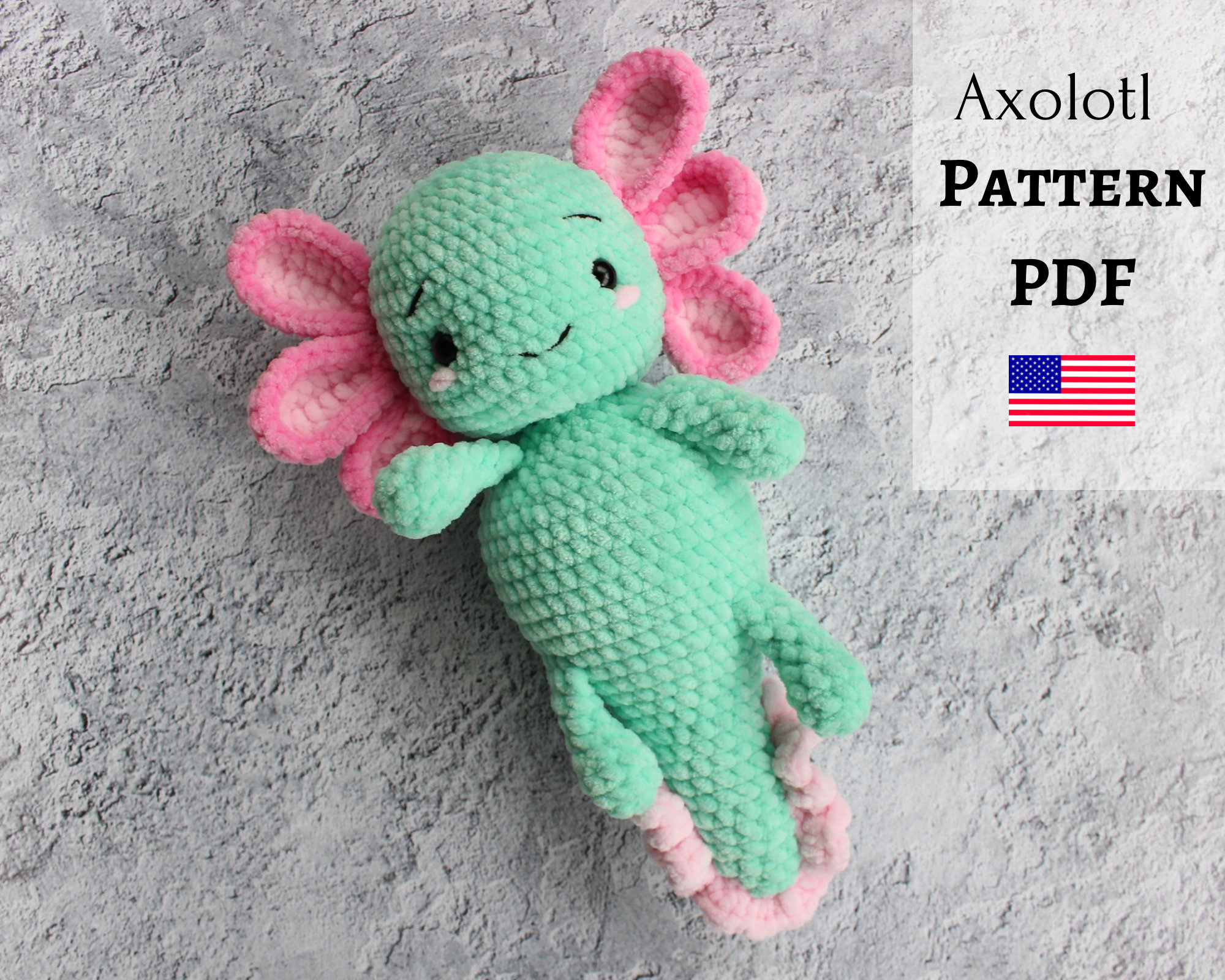 Amigurumi Axolotl Pattern/ Crochet Pattern/ Amigurumi Pattern