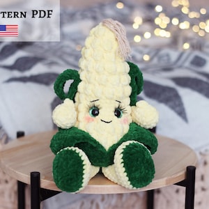 Crochet corn pattern, crochet plushie pattern kawaii, Amigurumi corn, Amigurumi maize, Maize crochet pattern, crochet food