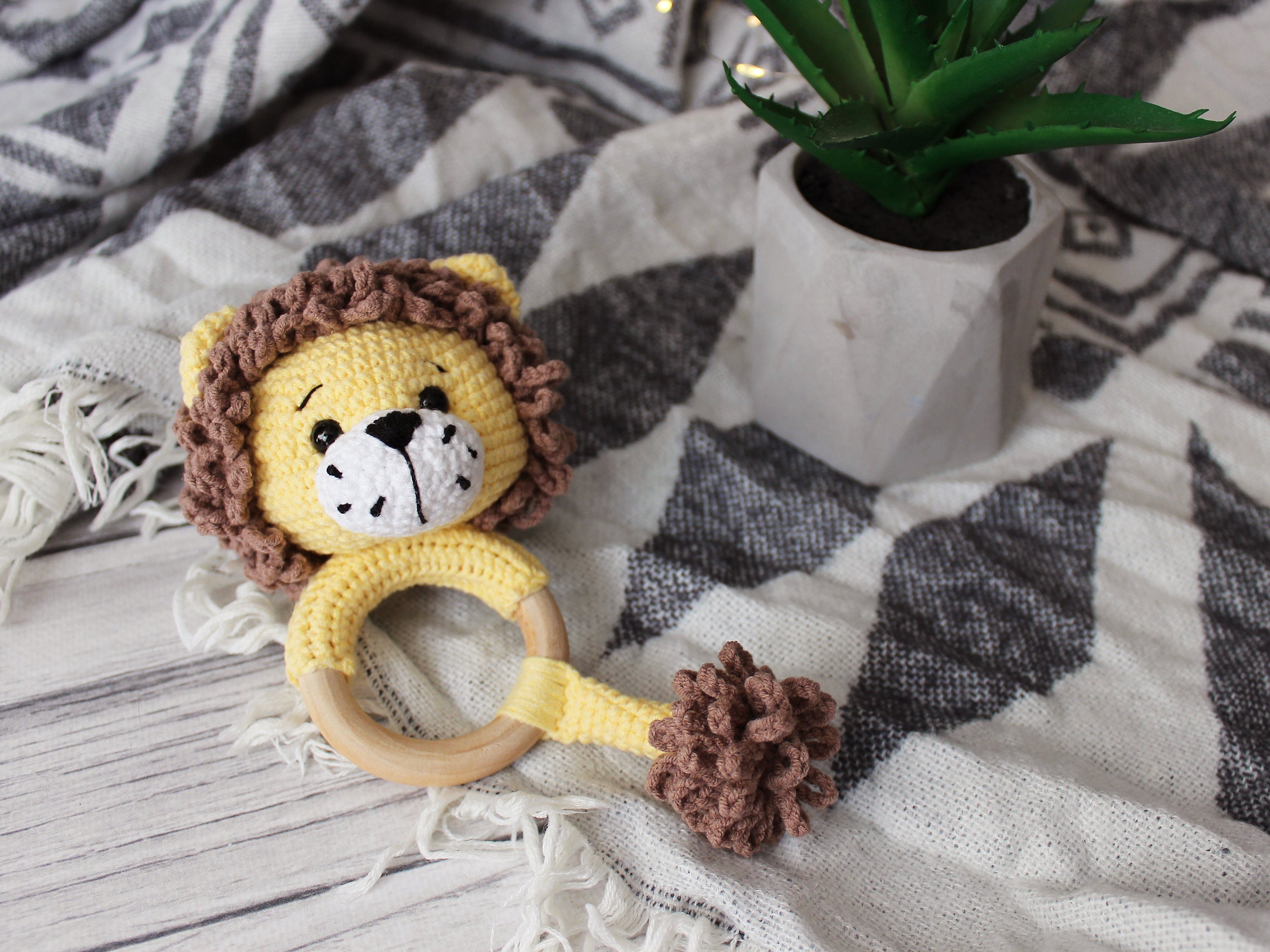 Crochet Lion Rattle Pattern, Amigurumi Baby Rattle, Lion Rattle Toy ...