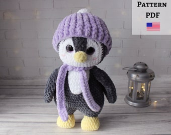 Modèle de pingouin au crochet, pingouin en peluche, pingouin en peluche, tutoriel de crochet jouet, modèle de crochet facile, modèle de peluche