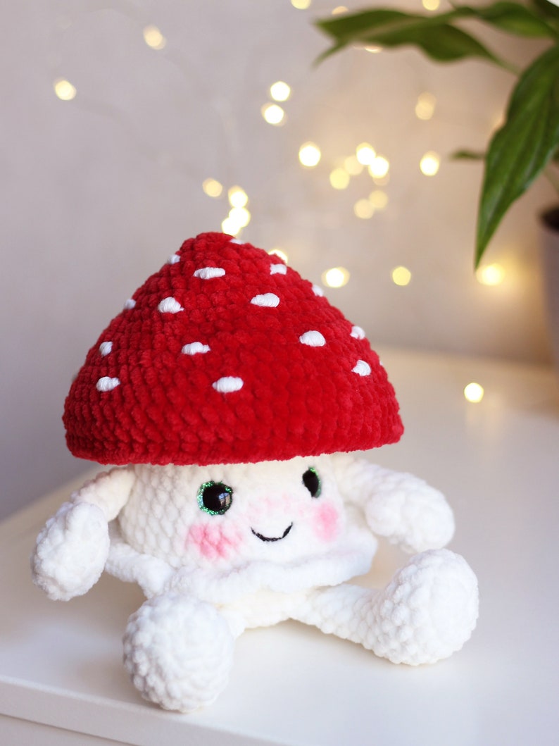 Peluche champignon rouge, jouet champignon phosphorescent, jolie figurine champignon, image 8
