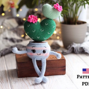 Crochet cactus pot pattern, baby girl cactus nursey decor, cute crochet pattern,  funny valentine gift