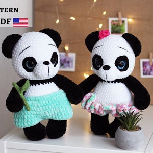 Amigurumi panda pattern, panda plushie pattern, DIY panda toy, cute crochet pattern, panda gifts, panda crochet toy