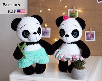 Amigurumi panda pattern, panda plushie pattern, DIY panda toy, cute crochet pattern, panda gifts, panda crochet toy