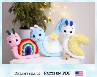 Snail crochet pattern, Funny snail toy, mystery snail, snail home decor, easy crochet pattern