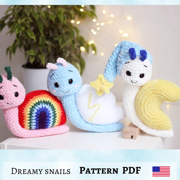 Snail crochet pattern, Funny snail toy, mystery snail, snail home decor, easy crochet pattern