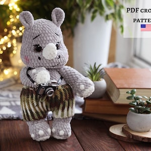 Nashorn Häkelanleitung, Amigurumi Nashorn, Safari Häkelanleitung