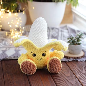 Crochet Plush Banana Pattern PDF – Amigurumi Banana Toy Tutorial – Cute Kawaii Fruit Crochet Pattern – Easy Banana Plushie DIY – Instant Download