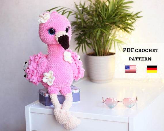 Flamingo crochet pattern, flamingo crochet patterns, crochet flamingo pattern, bird crochet pattern, Amigurumi pattern