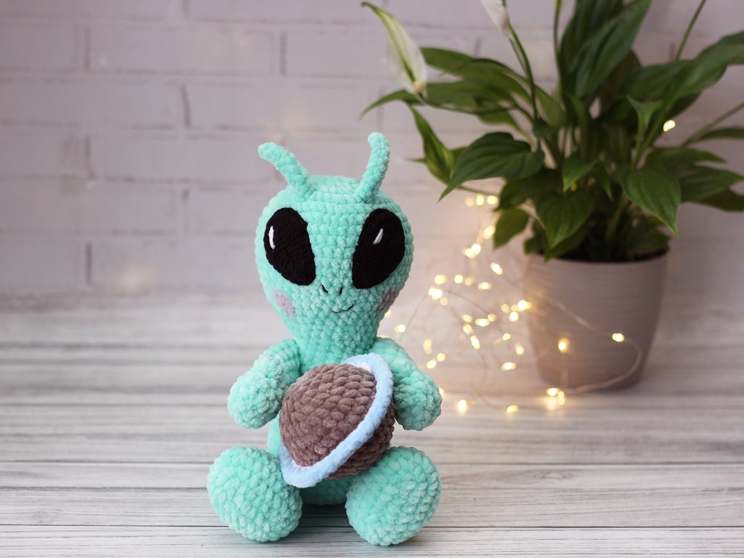 Alien Plush Toy, Crochet Alien, Funny Gift for Baby, Space Themed Gifts ...