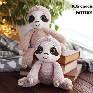 Sloth crochet pattern, Plush Sloth, Amigurumi PDF Tutorial, Easy Step-by-Step Plushie Pattern, Amigurumi sloth toy
