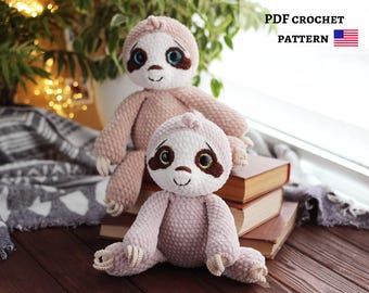 Crochet Sloth Pattern: Amigurumi Plush Toy PDF Tutorial