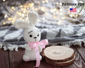 Crochet Bunny Pattern PDF Tiny Amigurumi Rabbit Easter Plush Tutorial