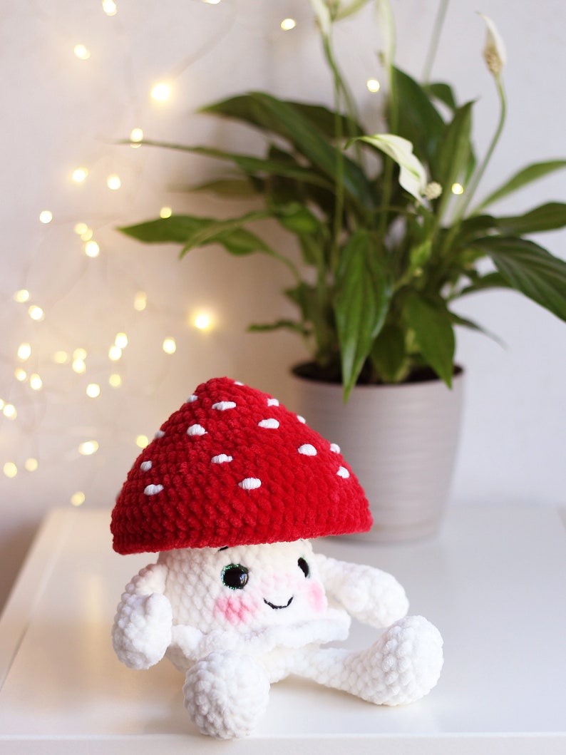 Peluche champignon rouge, jouet champignon phosphorescent, jolie figurine champignon, image 7