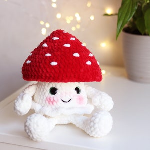 Peluche champignon rouge, jouet champignon phosphorescent, jolie figurine champignon, image 5