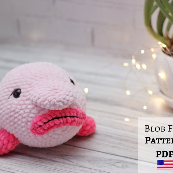 Blobfish crochet pattern, Funny crochet pattern, Ugly fish pattern, DIY blobfish, easy crochet pattern
