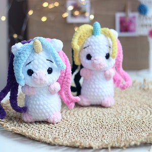 Gehäkeltes Plüsch Einhorn – Handgemachtes Amigurumi Einhorn – Kuscheltier Regenbogen – Geschenk für Mädchen