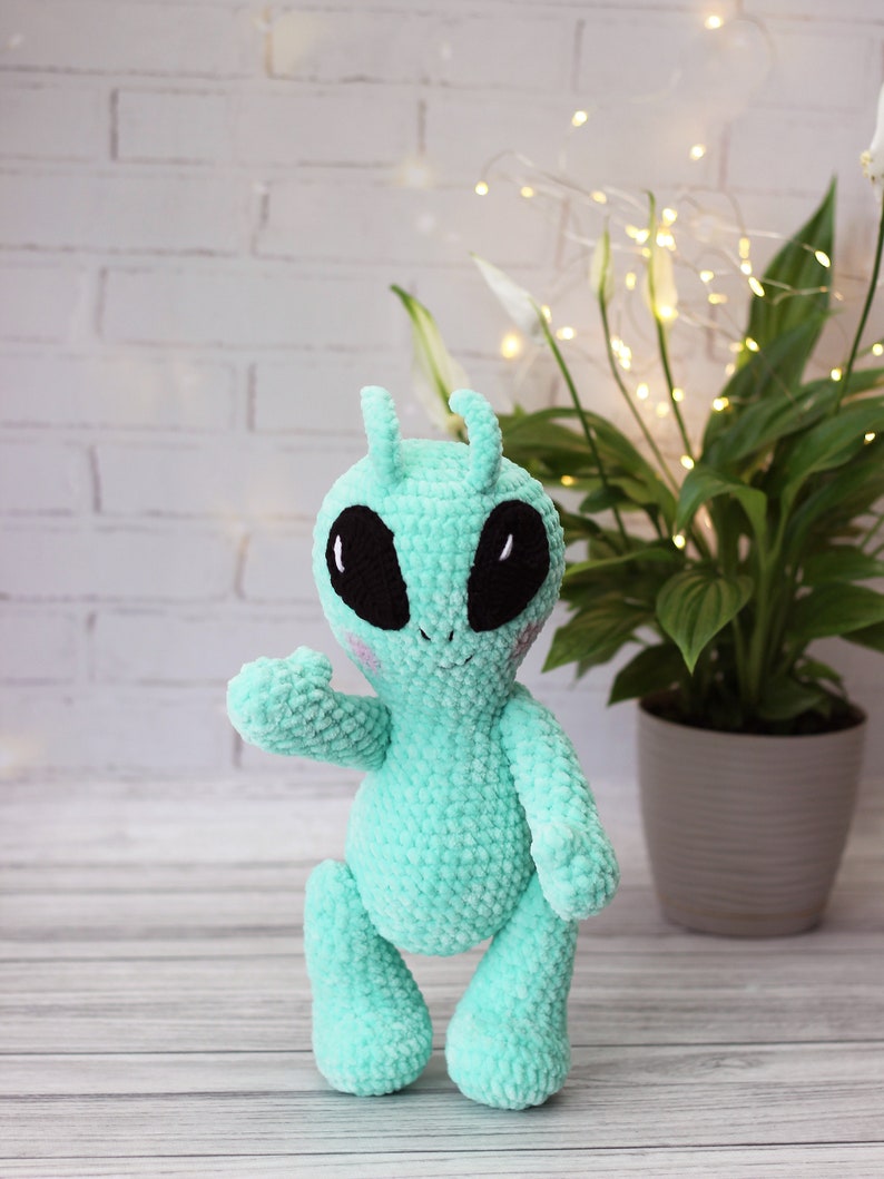 Alien Plush Toy, Crochet Alien, Funny Gift for Baby, Space Themed Gifts ...