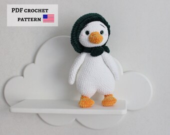 Crochet Goose Pattern PDF, Amigurumi Goose Tutorial, Plush Farm Bird Toy, DIY Gift Idea