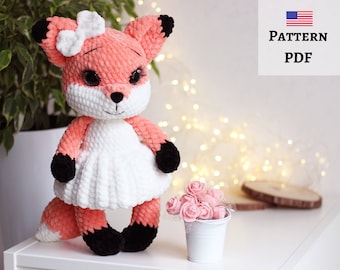 Gehaakt vospatroon, vos amigurumi, amigurumi patronen, pdf-haakpatroon, haakpatroon baby, gehaakt amigurumipatroon, vospop