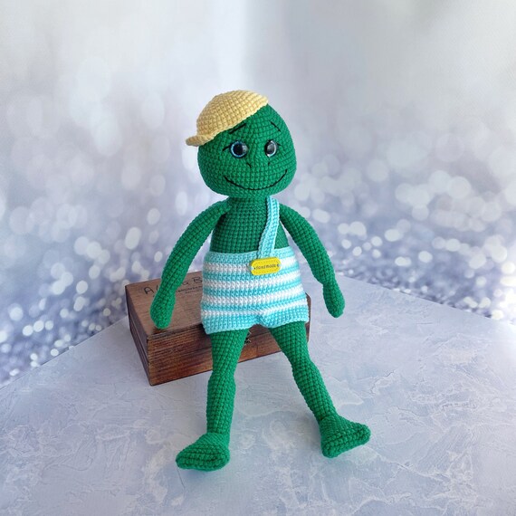Cute Frog Toy Custom Frog Toy Green Frog Crochet Baby Boy Etsy