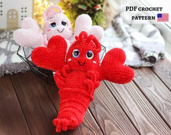 Crochet Lobster Pattern PDF Amigurumi Sea Animal Plush Tutorial