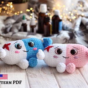 Happy Pill crochet pattern, gift for doctor, Crochet pill, Amigurumi medicine pattern, funny handmade gift