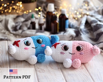 Happy Pill crochet pattern, gift for doctor, Crochet pill, Amigurumi medicine pattern, funny handmade gift