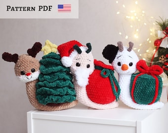 PATTERN. Crochet Christmas snail pattern, Amigurumi snail, DIY Christmas gift, Amigurumi Christmas Pattern, Stuffed snail