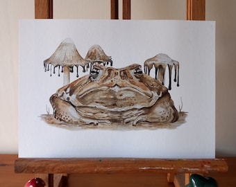 Toad and Inkcap Print