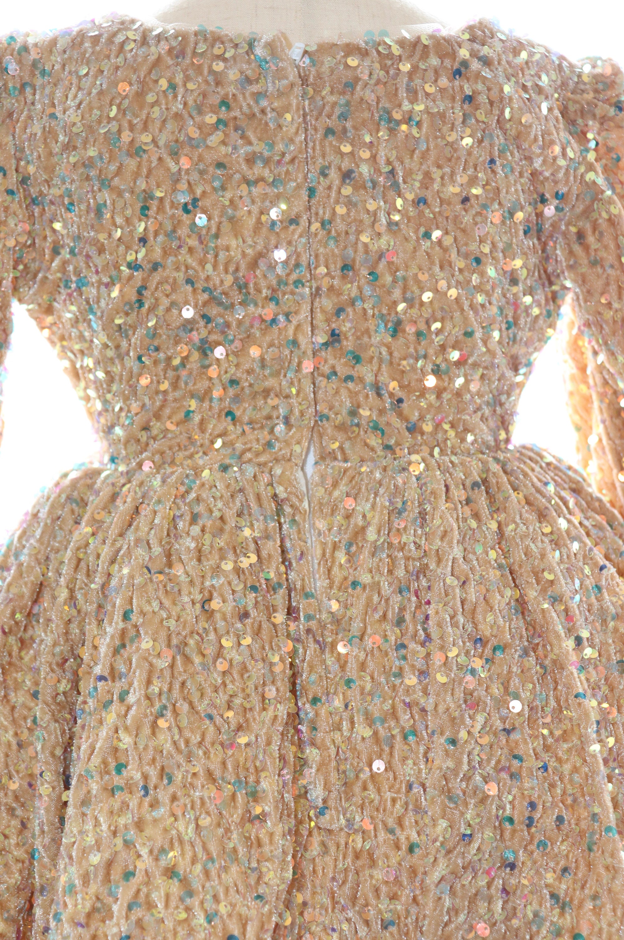 Velvet Sequined Long Sleeve Dress