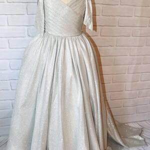 Boutique girls glittery floor length gown