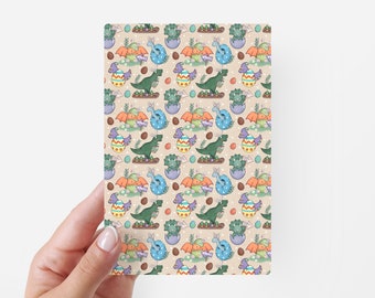 Easter Dinosaurs Tubie Tape, Patterned Medical Tapes for NG Nasogastric Tube, NJ Tube, Oxygen Tube, G Tube, PEG Tube, Hypoallergenic